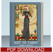 KEY TO TAROT, GYPSY PLAYING CARD, FIRE OF THE SUN